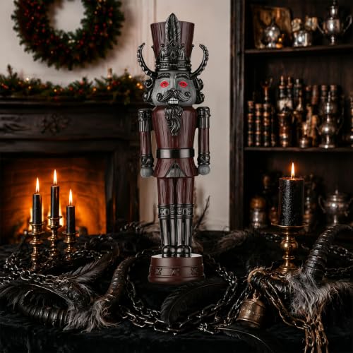 Gothic Krampus Nutcracker Figurine - Dark Holiday Christmas Decor