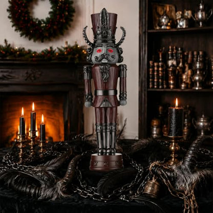 Gothic Krampus Nutcracker Figurine - Dark Holiday Christmas Decor