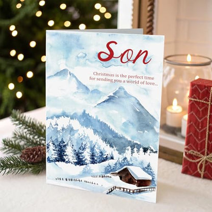 Christmas Card for Son Heartfelt Holiday Greeting from Dad Mom - Variation 305