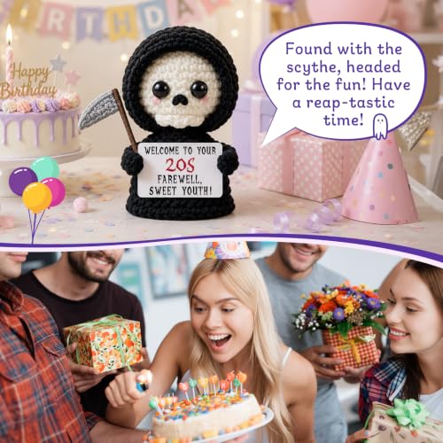 Halloween Skeleton Crochet Ornament - 20th Birthday Gift for Him Her