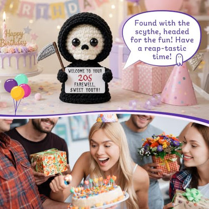 Halloween Skeleton Crochet Ornament - 20th Birthday Gift for Him Her