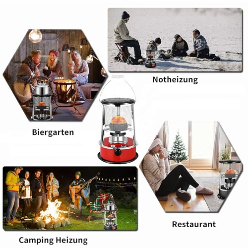 Portable Kerosene Heater 9000 BTU with 3 Wicks for Indoor & Camping Use