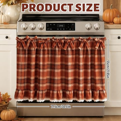 Fall Plaid Oven Skirt for Stove Cover - Farmhouse Kitchen Decor