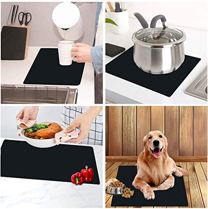 wellhouse 27.6 by 19.6 Inch Oversize Silicone Pastry Mat Baking Mat Dough Rolling Countertop Protector Clay Mat No-slip Non Stick Waterproof Heat Resistant Silicone Placemats Table Mat(Black,1 piece)