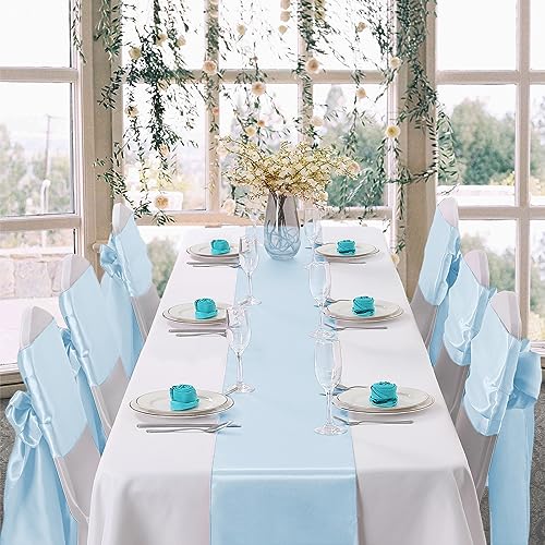 Satin Table Runners 12 x 108 Inches - Pale Blue - Pack of 6