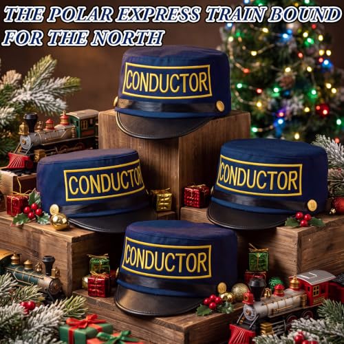 Navy Blue Christmas Train Conductor Hat Adult Costume - Variation of THIS listing