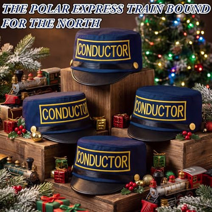 Navy Blue Christmas Train Conductor Hat Adult Costume - Variation of THIS listing