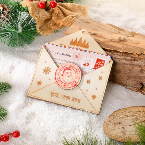 Fullhawl Christmas Wooden Letter Ornament for Husband - Romantic Gift from Wife - Variation: Husband
