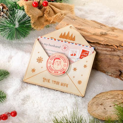 Fullhawl Christmas Wooden Letter Ornament for Husband - Romantic Gift from Wife - Variation: Husband
