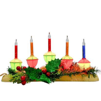 5-Count Bubble Light Candles, Plug-In Ivory Wire 3ft C7/E12 Base - Holiday Christmas Decoration (Variation: 5 Bubble Candle)