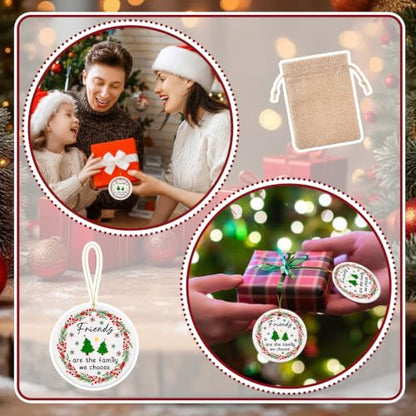Friendship Christmas Ornaments - Ceramic Heart Gifts for Friends, 12 Sets - Variations of Ceramic / Friends / 12