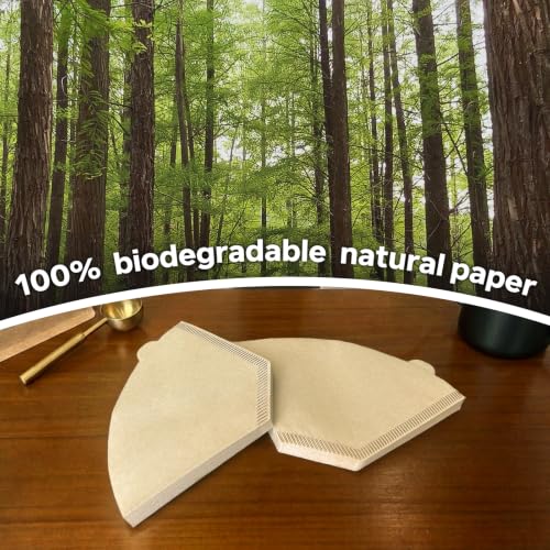200 Count Coffee Filters #2 Unbleached Natural Paper Fits 2-6 Cup Makers - Reusable, Tear-Resistant