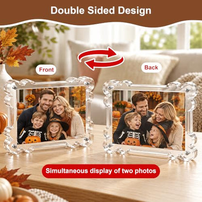 4x6 Acrylic Picture Frame 3 Pack - Magnetic Double-Sided Scalloped Display - Variation of THIS listing