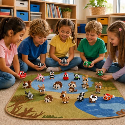 Christmas Advent Calendar with 3D Animal Figurines - Kids Holiday Countdown Toy