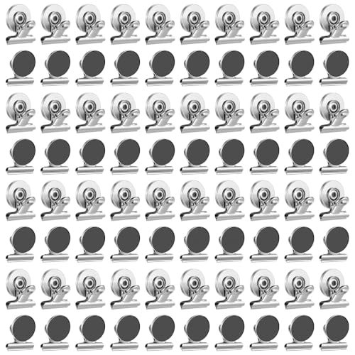 80 Heavy Duty Magnetic Clips 1.5x1.18 Inch for Office Kitchen & Home Organization