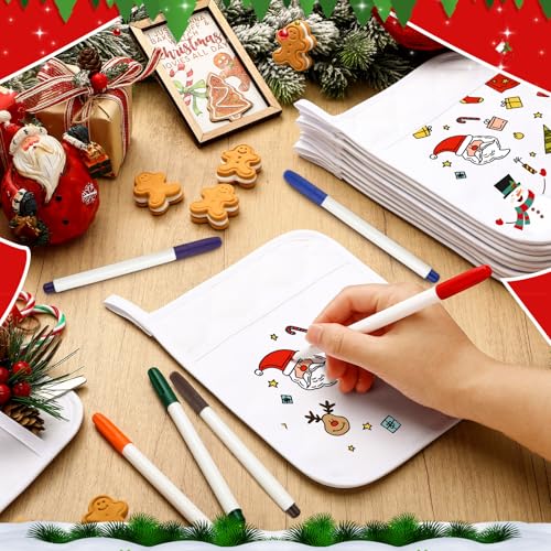 Christmas Sublimation Pot Holder Set with Pockets & Markers - Bulk 24 Pack
