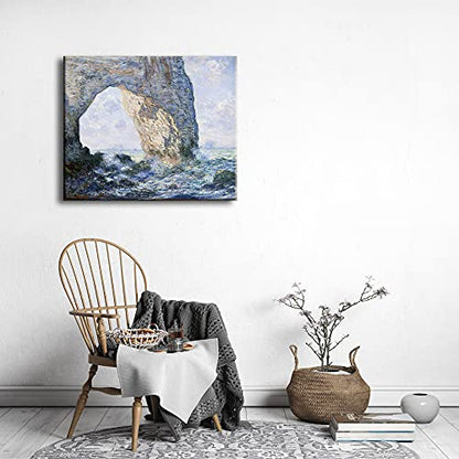 Claude Monet Seascape Canvas Wall Art - Large Reproduction 24 x 20 Inches