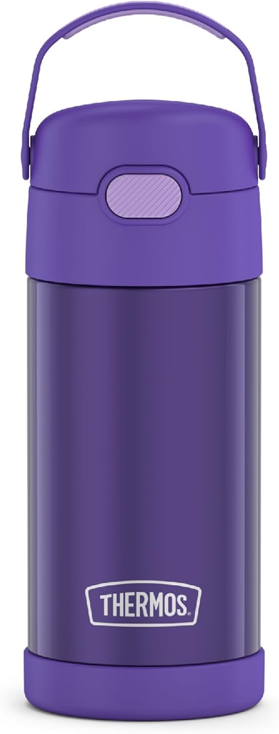 THERMOS FUNTAINER Water Bottle - 12 Ounce Kids Stainless Steel Vacuum Insulated - Violet Color