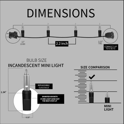 100LIGHTS Multi Extra-Bright Christmas Decorative Lights - 5.98m Waterproof Mini String Light Set for Home & Garden