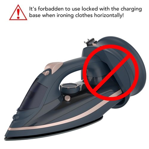 Martisan Cordless Iron for Clothes, 1500W, Wireless, Rapid Heating, Retractable Cord, Power Charging Base, Ceramic Soleplate, Anti-calc, Anti-drip, Self Clean