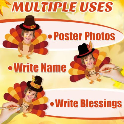 Thanksgiving Turkey Paper Cutouts Set - 48 Pieces for Fall Decor & Crafts - Variation of THIS listing
