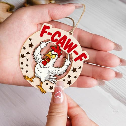 Funny Chicken Christmas Ornament - White Chick Variation