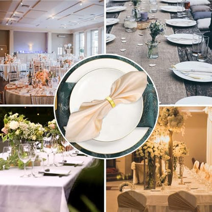 Gold 8 Pcs Metal Napkin Rings Semicircle Dining Table Accessories