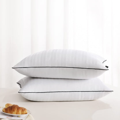 downluxe Bed Pillows Standard Size Set of 2 - Hotel Collection Soft Down Alternative Pillows for Sleeping, Perfect for side, back and stomach sleepers, 20 X 26