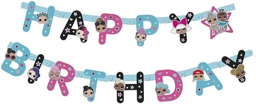 LOL Surprise Multicolor Jointed Banner - Large, Easy Assembly & Reusable Sturdy Paper Decor for Kids' Parties