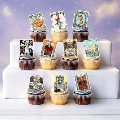 Edible Tarot Cards Cupcake Toppers - Major Arcana Party Decor, Tarot Variation