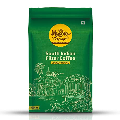 Mysore Concerns | Legacy Blend | South Indian Filter Coffee | 100% Pure Coffee, 0% Chicory | Freshly Roasted (454g/16 oz)