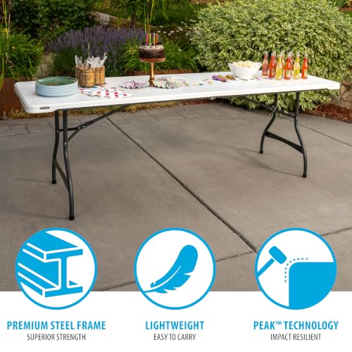 8-Foot Folding Table with Impact-Resistant Edges for Indoor and Outdoor Use