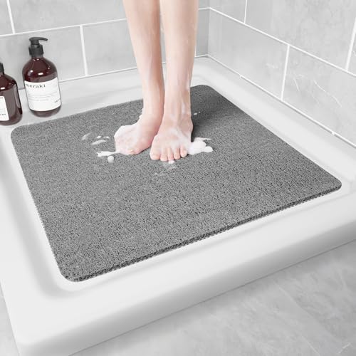 Hargiis Non-Slip Bathtub Mat, Anti Slip Shower Mat, Fast Drying Bathtub Mats, Foot Scrubber Mat, Anti Slip Mat for Tub, Floor, Bathroom, Kitchen, Home, Hotel (Black 24"×16")