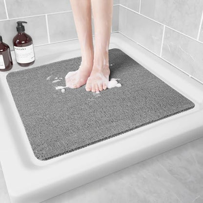 Hargiis Non-Slip Bathtub Mat, Anti Slip Shower Mat, Fast Drying Bathtub Mats, Foot Scrubber Mat, Anti Slip Mat for Tub, Floor, Bathroom, Kitchen, Home, Hotel (Black 24"×16")