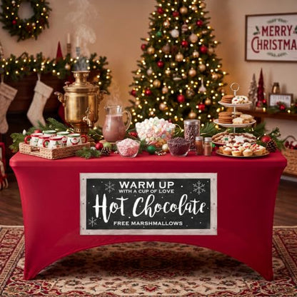 Christmas Hot Chocolate Tablecloth 6ft - Festive Party Decor, Variation: 1 / Christmas Hot Chocolate
