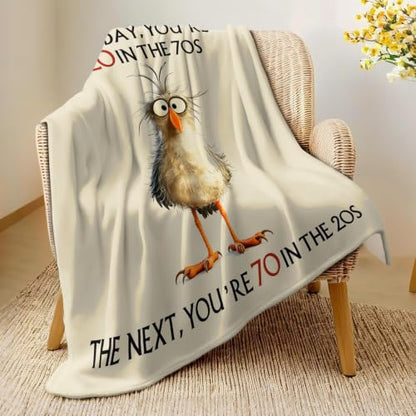 70th Birthday Blanket for Women - 60x50 Cozy Flannel Gift