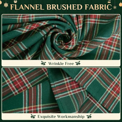 Softalker Christmas Checkered Tablecloth - Green Plaid, 54 x 80 Inch Rectangle