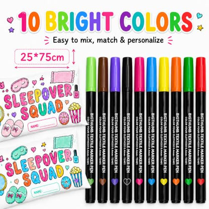 Sleepover Coloring Pillowcase Set with Markers - 6 Pack Kids Party Activity