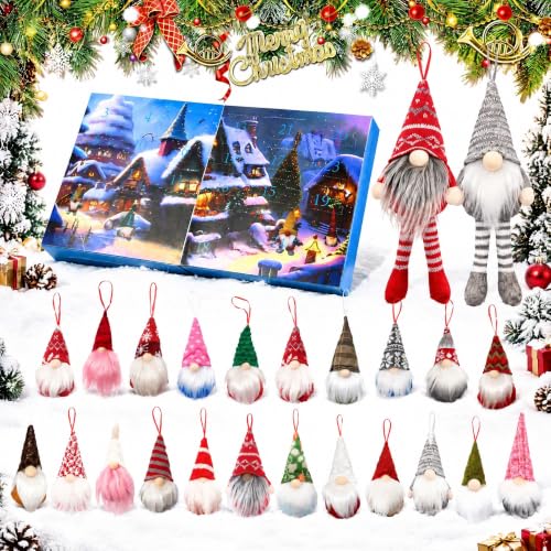 Christmas Gnome Advent Calendar 2026 - Long Leg Plush Gnome Figurines Set