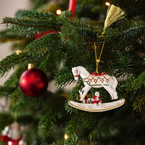 Christmas Rocking Horse Ornament - Premium Porcelain Collector's Edition 2025