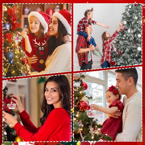 Pink Crown Christmas Ornament - 4-Piece Holiday Decorations for Women & Girls