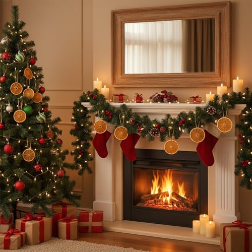 Orange Dried Slices for Crafts & Decor - 30 Pieces with Twine, Christmas Wreath & Garland Supplies