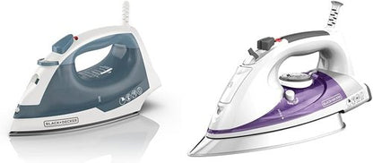 BLACK+DECKER Compact Steam Iron & Professional Steam Iron Bundle - Easy to Use & Efficient