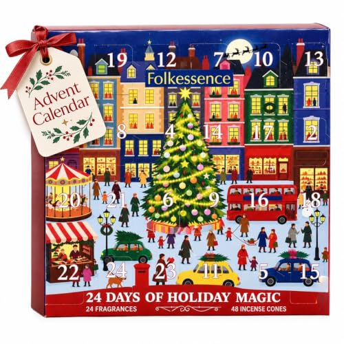 Incense Cones Advent Calendar 2026 – 24 Festive Christmas Scents, Natural Slow Burn