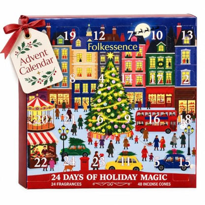 Incense Cones Advent Calendar 2026 – 24 Festive Christmas Scents, Natural Slow Burn