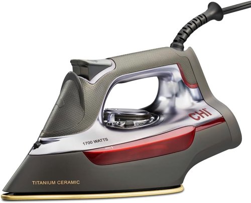 CHI Steam Iron - Powerful 1700 Watts with 300+ Steam Holes & Titanium Infused Soleplate | XL 10' Cord