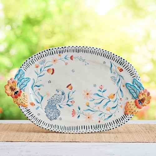 Fitz and Floyd Gracie Floral Serving Platter, 19 Inch
