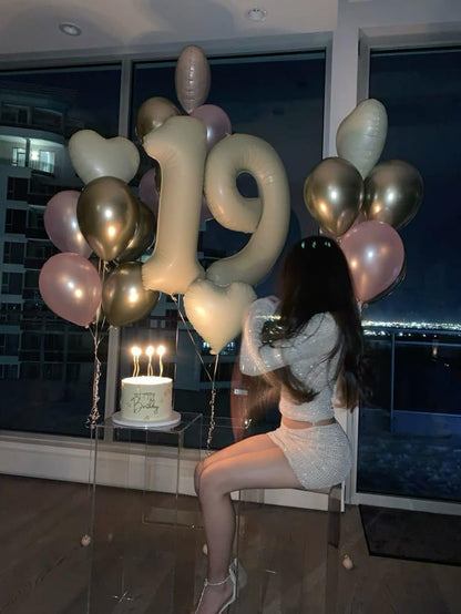 20 Cream Number Balloon - 40 Inch Foil Balloon for Happy 20th Birthday Celebrations | Wedding & Party Decor