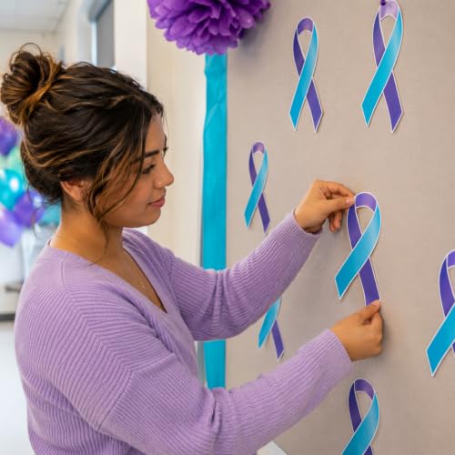 Suicide Prevention Awareness Ribbon Paper Cutouts - 50 Pack