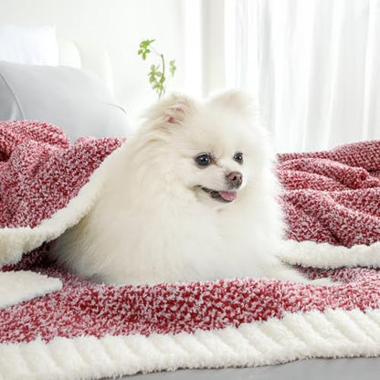 Heather Red Throw Blanket for Couch and Bed - Super Soft Cozy Knit Fuzzy Plush 50x60 Inches
